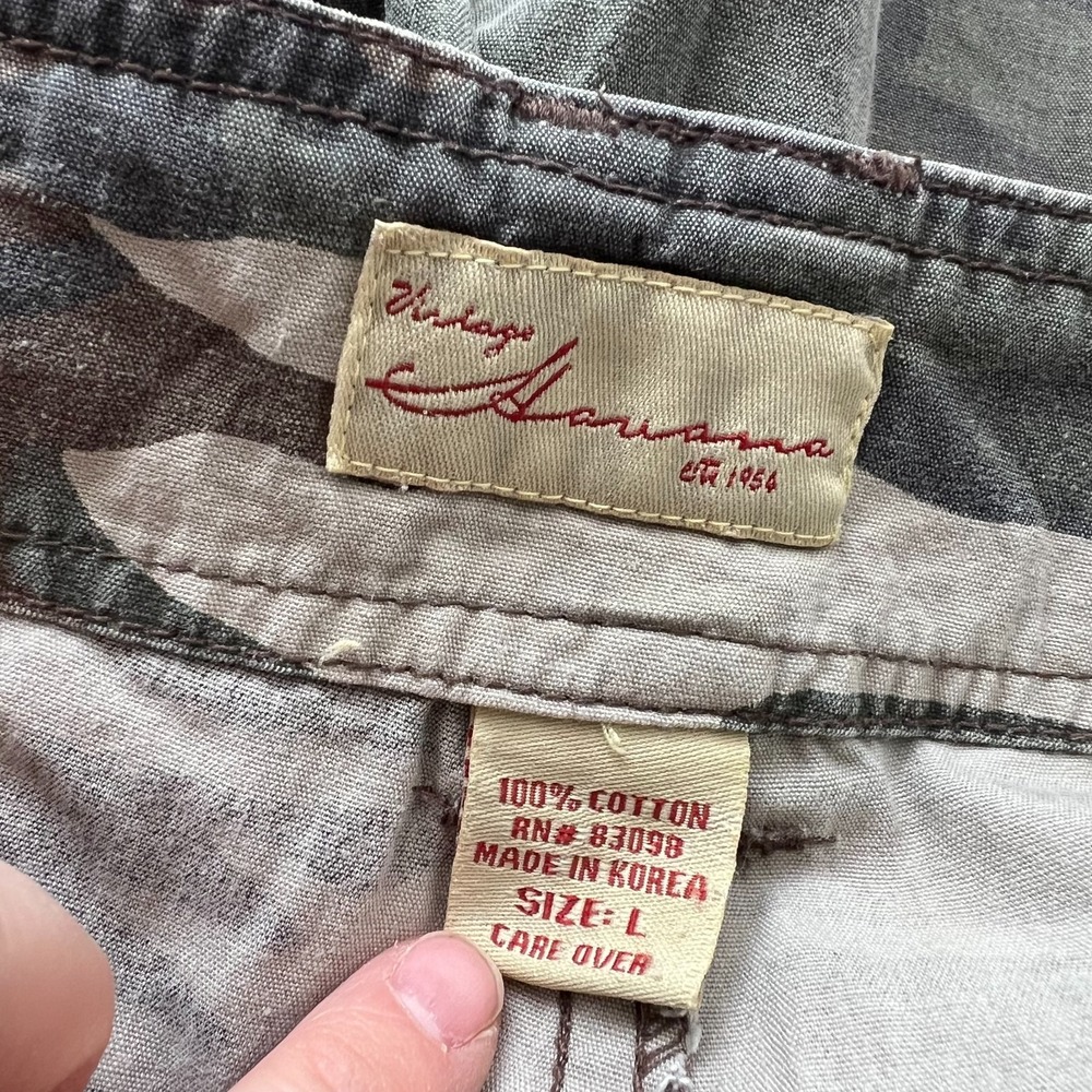 Vintage Havana‎ Cargo Shorts Women's Large Green Camo Cotton Low-Rise Button-Fly - Picture 3 of 16